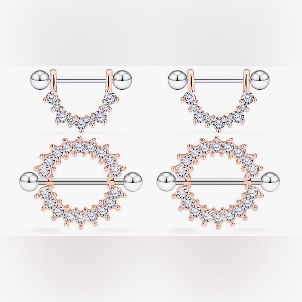 Rose Gold Nipple Bars